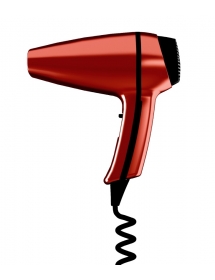 CLIPPER II 1400W hair dryer hand held with plug (Red metallic)