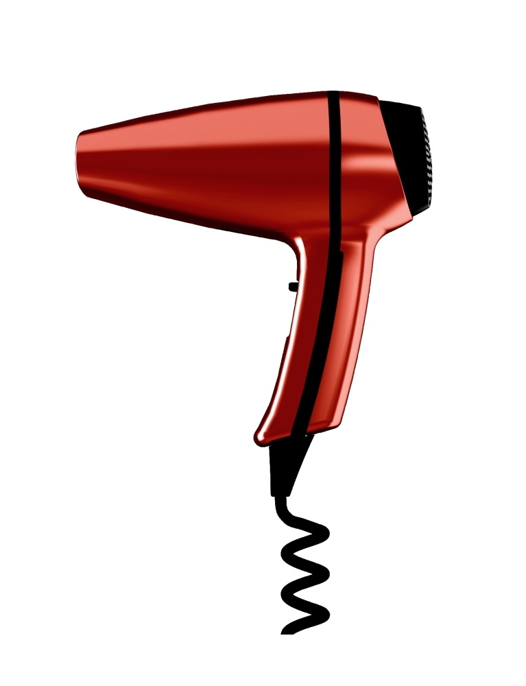 CLIPPER II 1400W hair dryer hand held with plug (Red metallic)