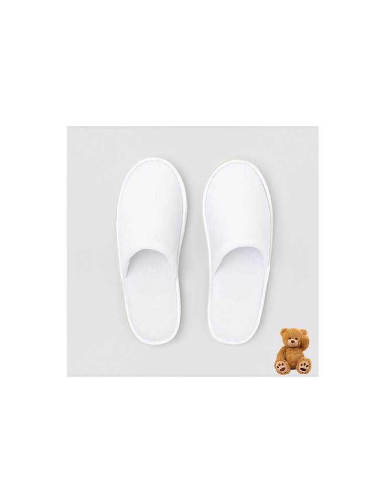 P-Superior closed-toe slippers for kids, size 22 cm, white, 4mm EVA sole