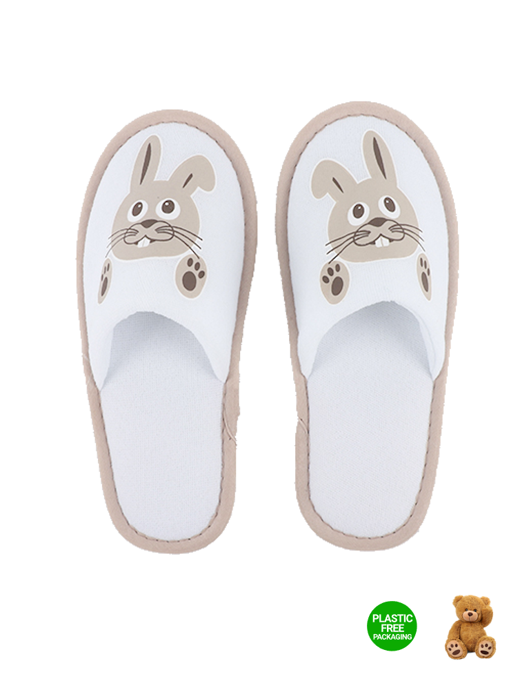 Closed-Toe Slippers With BUNNY KIDS Design, 24 Cm (White)
