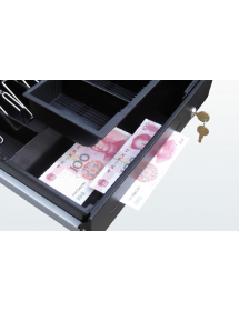 Cash Drawer 410W*415D*100H(mm), 12V, 4B8C, RJ12(6P6C), Micro switch, black