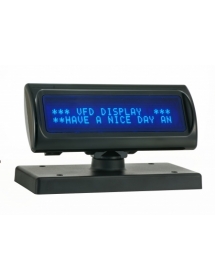 VFD display, 2*20, 9mm, stand alone, RS232, 5V PS (Black)